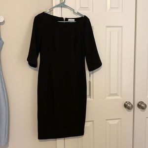 Calvin Klein Women’s Black Half sleeve, Knee Length Dress